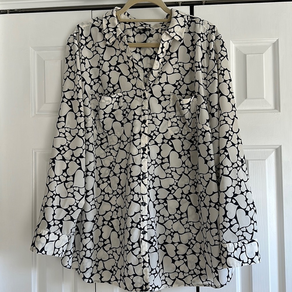 Talbots heart blouse